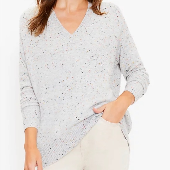 LOFT Sweaters - LOFT Flecked V-Neck Tunic Sweater XXL